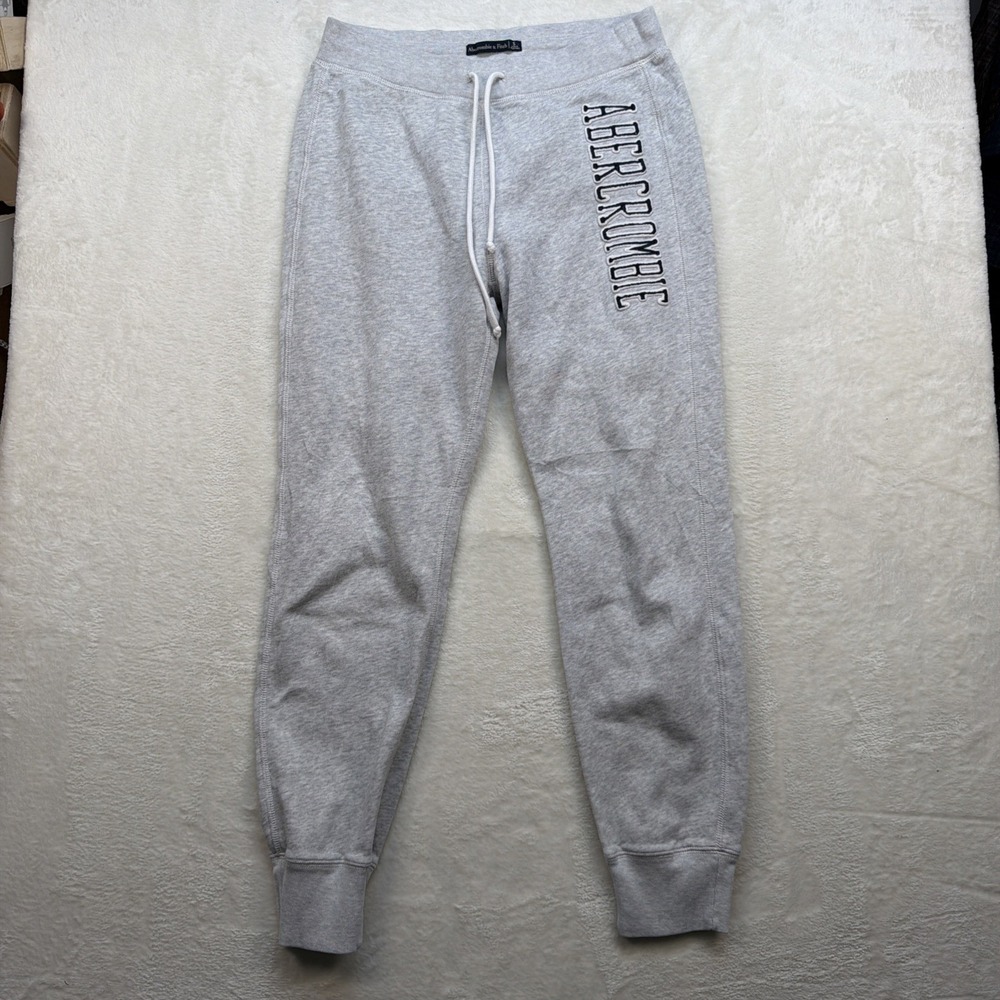 Abercrombie Fitch Sweatpants Womens Small Gray Joggers Logo Lounge Y2K‎
